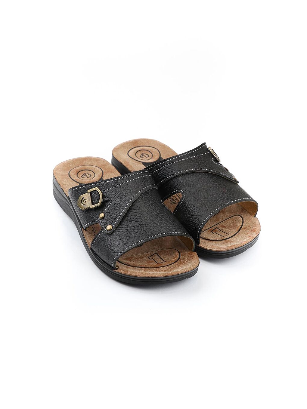 Siyah Yazlık Anatomik Taban Erkek Terlik