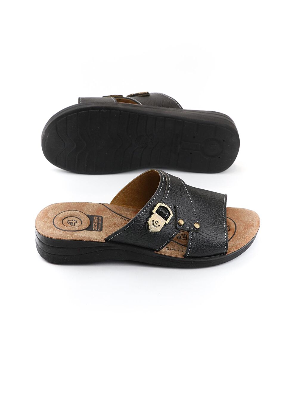 Siyah Yazlık Anatomik Taban Erkek Terlik-2