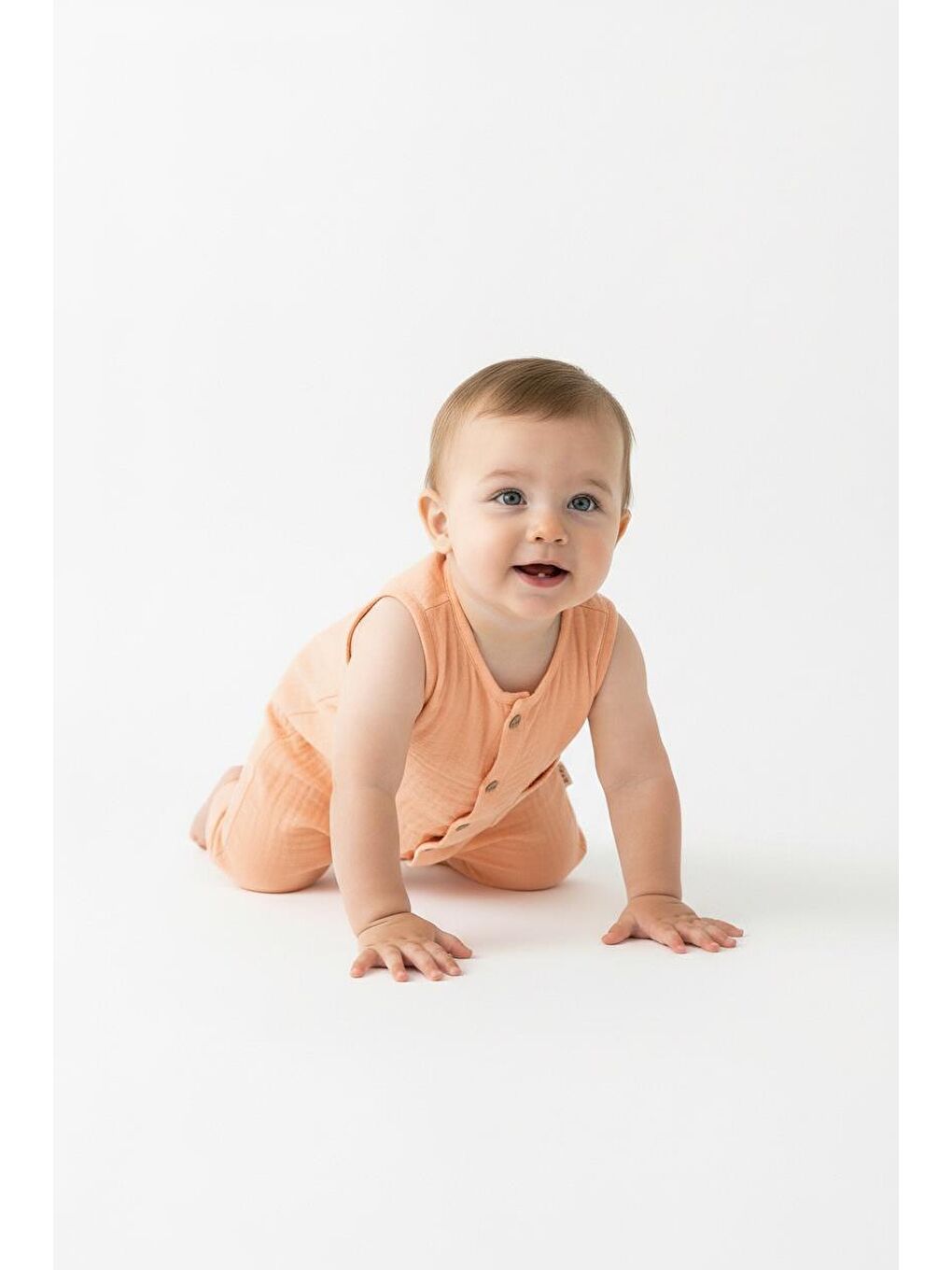 Bej Müslin Kısa Atlet Tulum-1