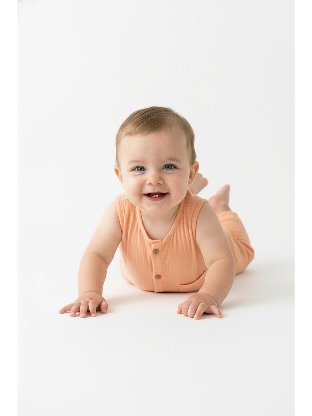 Bej Müslin Kısa Atlet Tulum-3