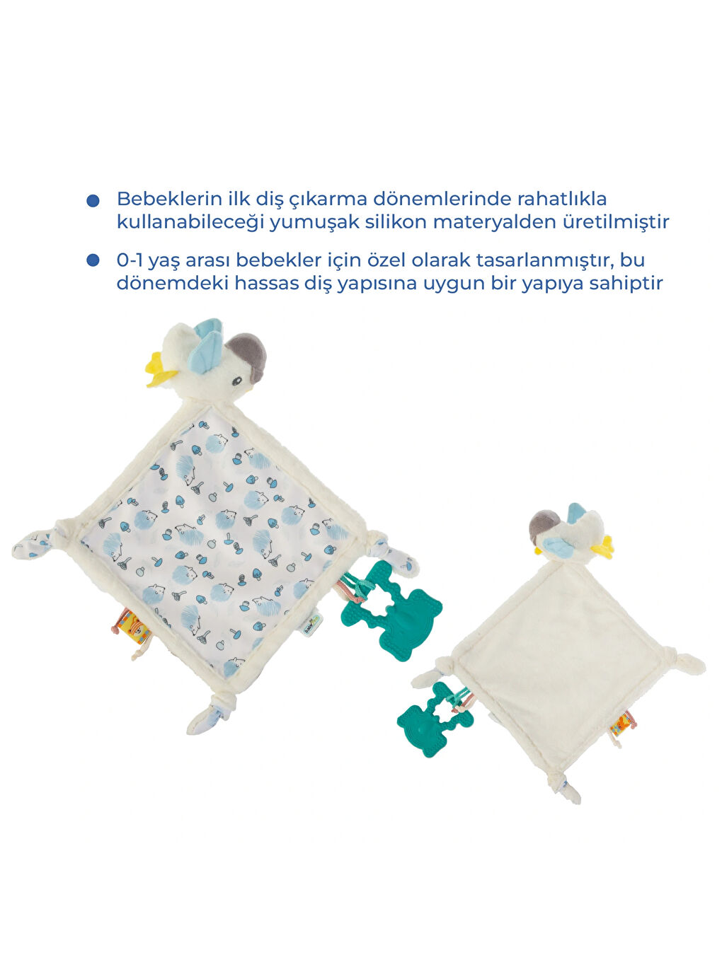 926 Birdy Diş Kaşıyıcılı + Silikon Emzik Hediyeli Uyku Arkadaşım Mavi-2