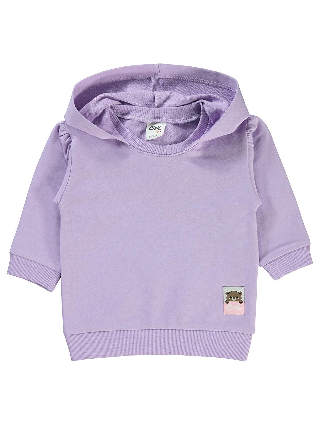 Civil Bebek Kapüşonlu Sweatshirt 6-18 Ay Lila