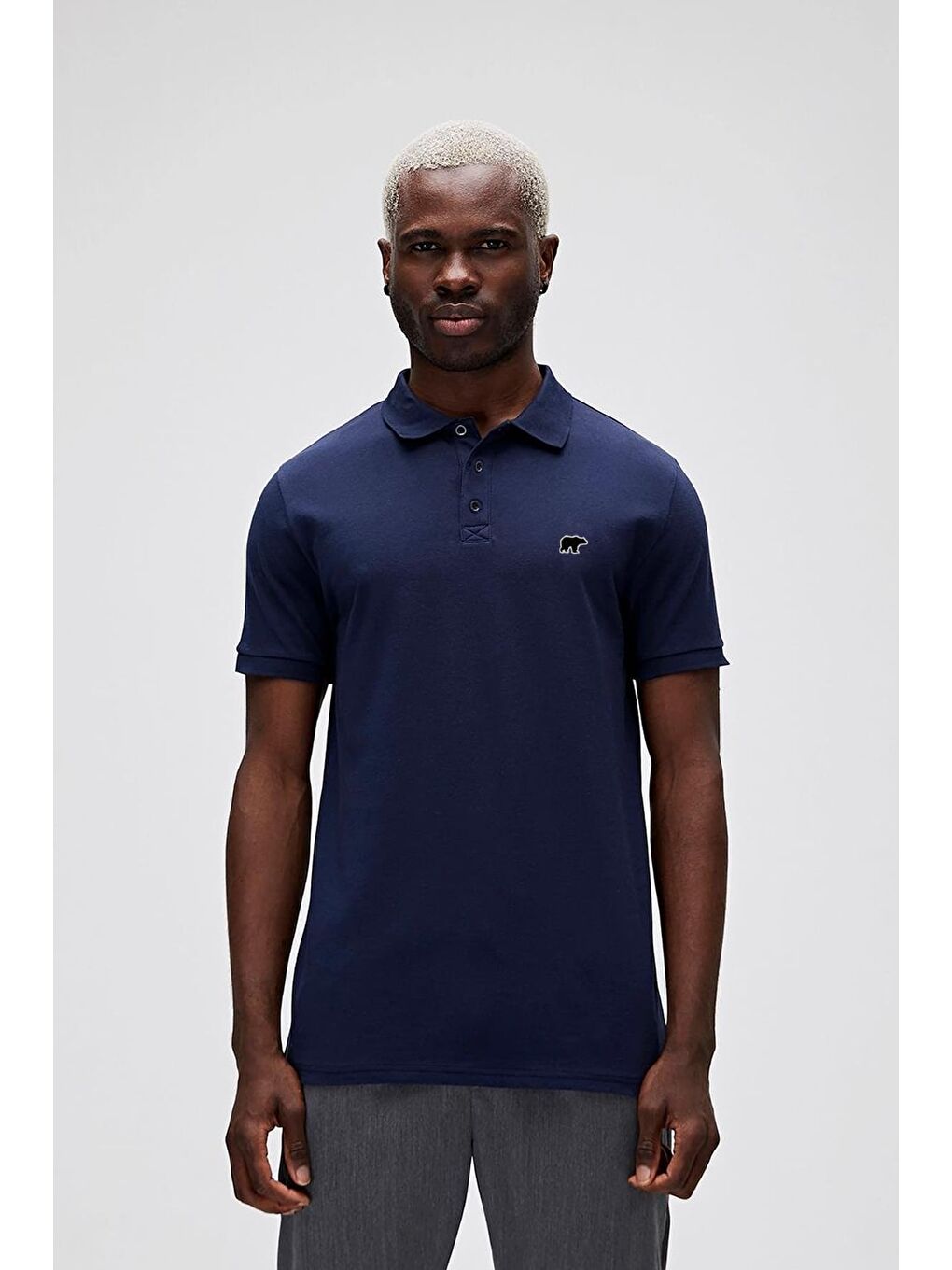 Gabriel Lacivert Polo Yaka Erkek Tişört