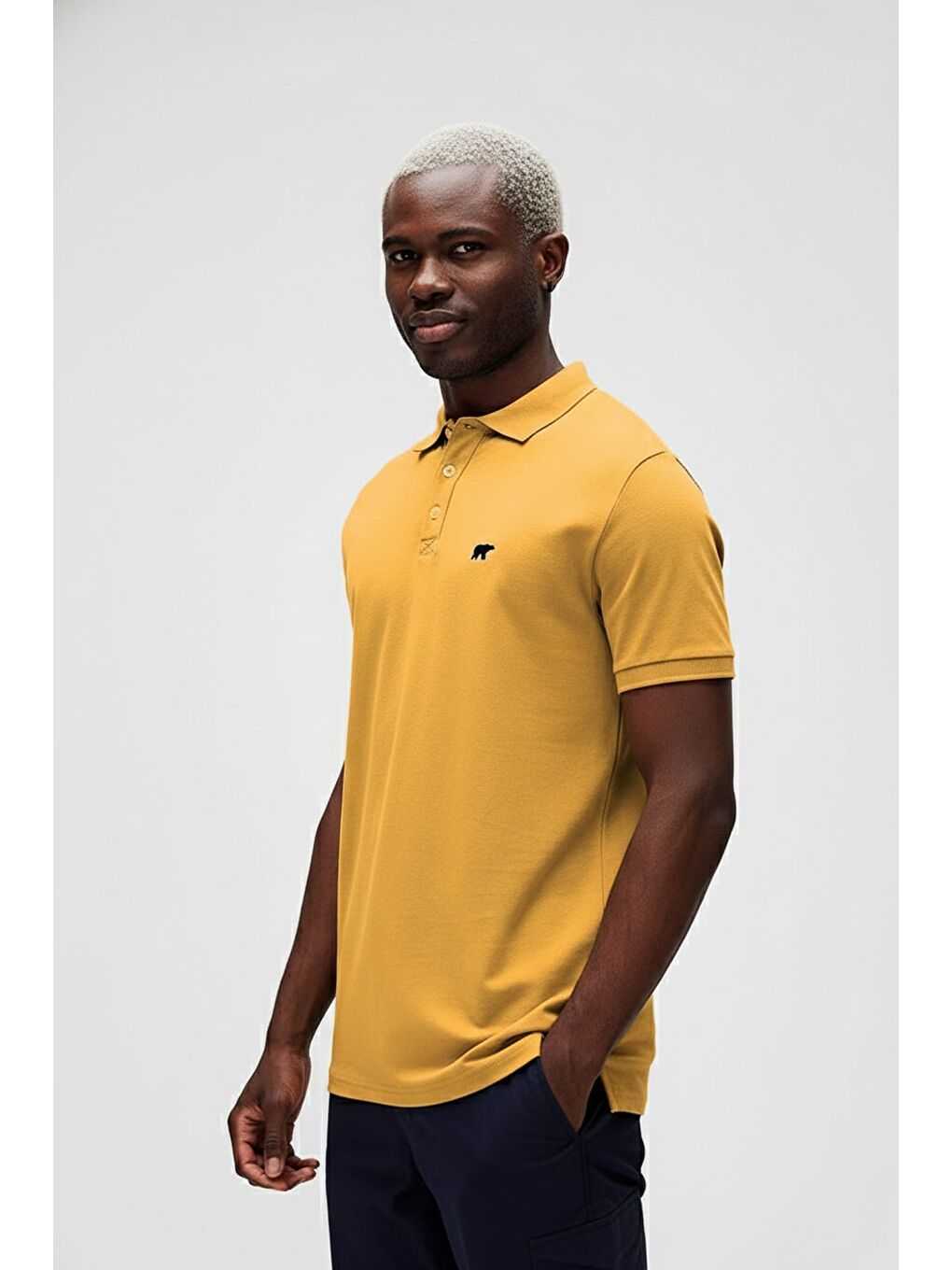 Gabriel Sarı Polo Yaka Erkek Tişört-1