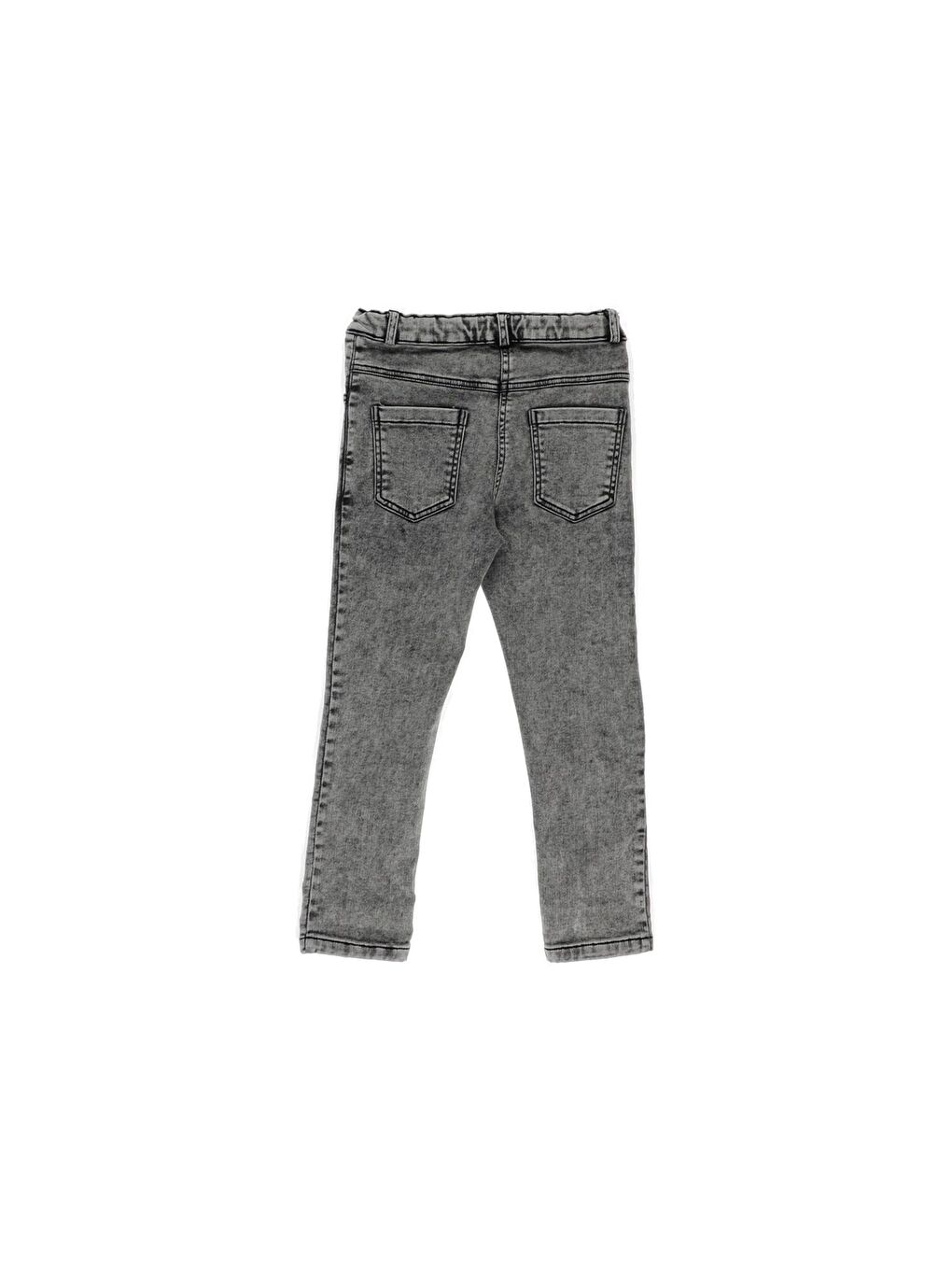 Panço Siyah Kız Çocuk  Neon Nakış Detaylı Denim Pantolon - 2