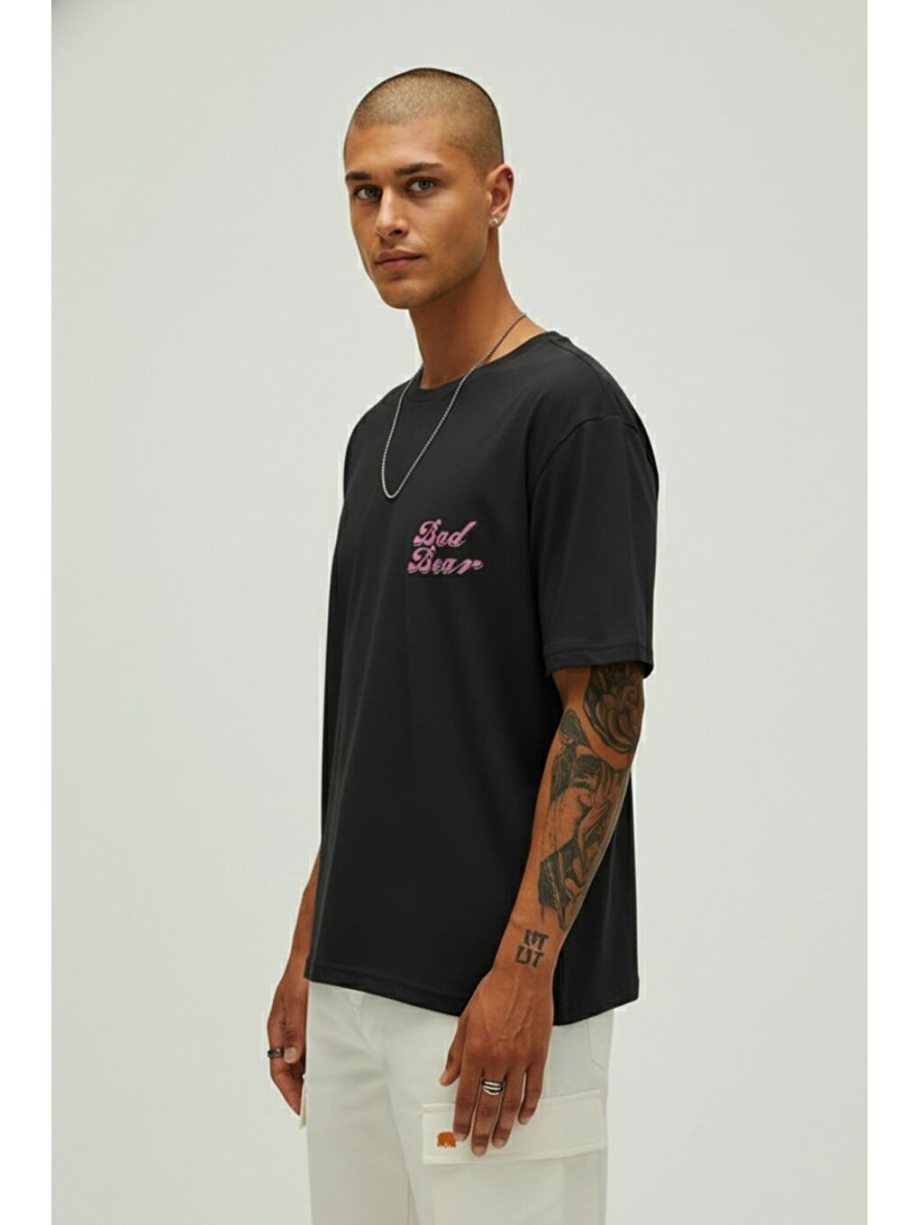 Bad Pink Siyah Erkek Baskılı Tişört-1