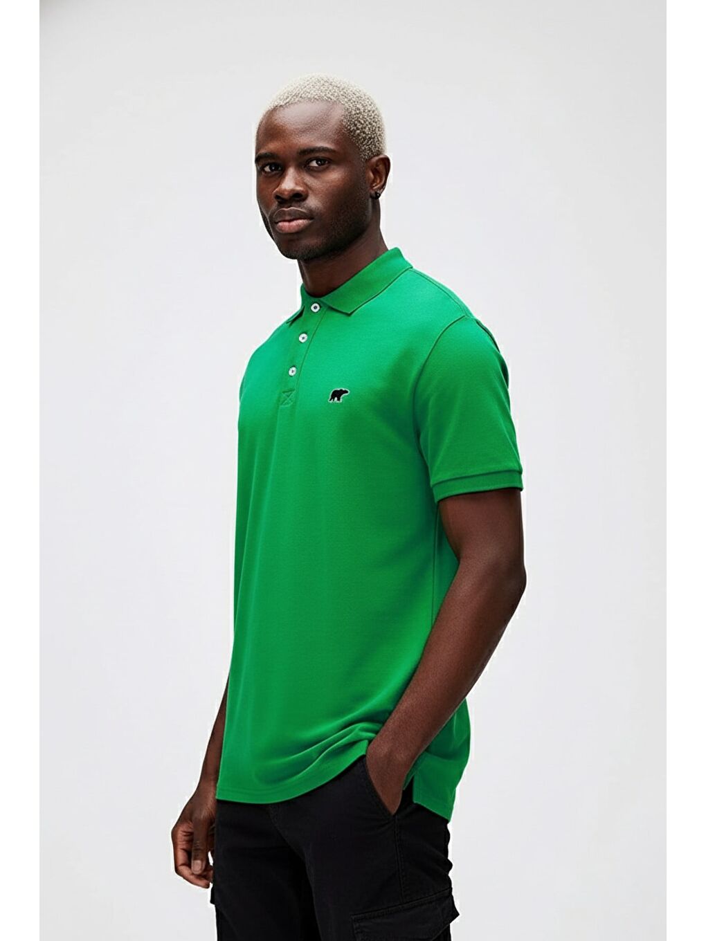 Gabriel Yeşil Polo Yaka Erkek Tişört-1