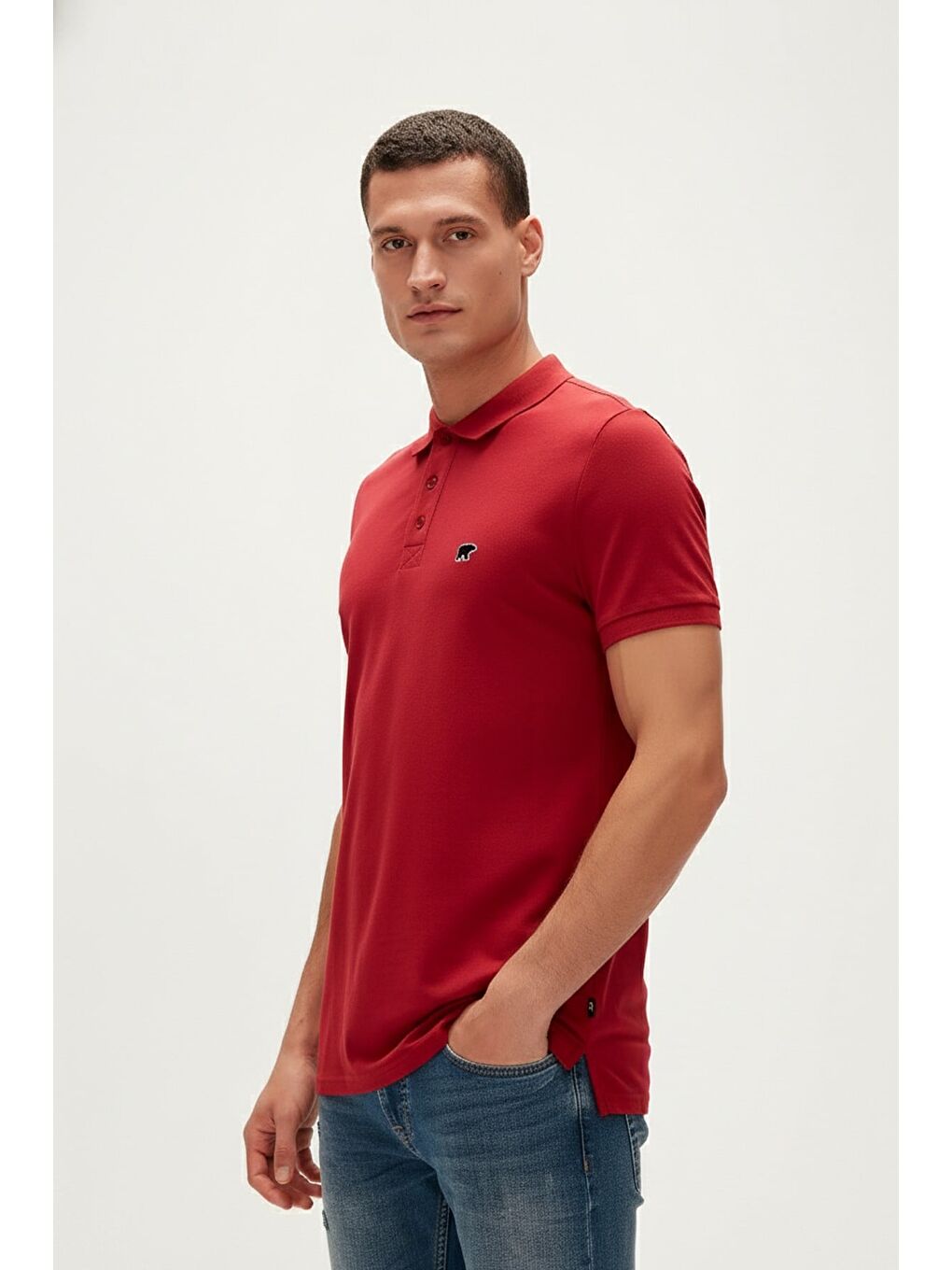 Gabriel Kırmızı Polo Yaka Erkek Tişört-1