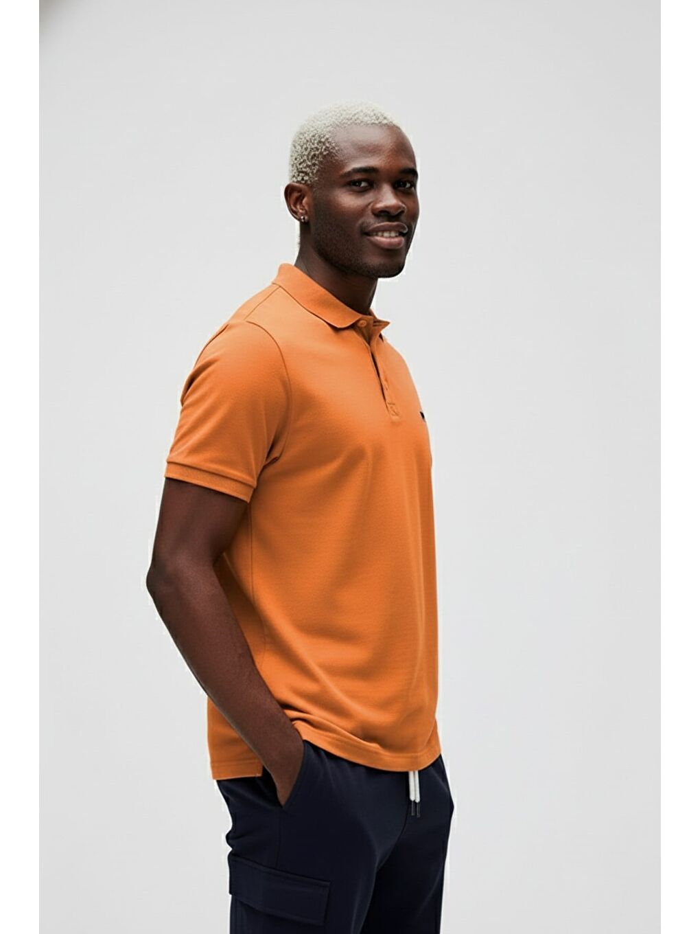 Gabriel Turuncu Polo Yaka Erkek Tişört-1