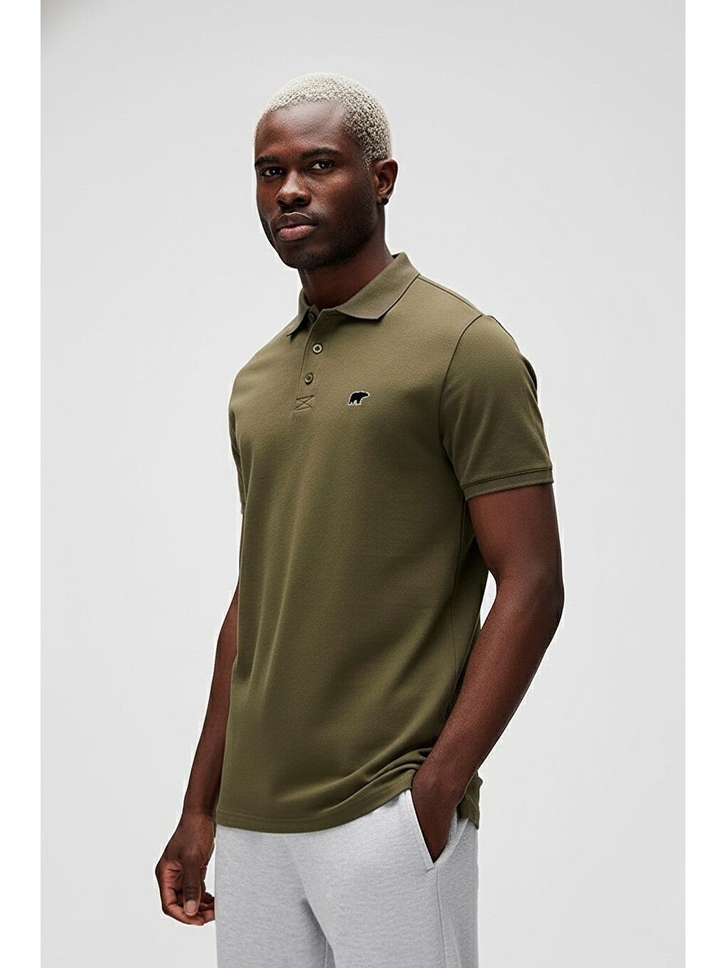 Gabriel Haki Polo Yaka Erkek Tişört-1