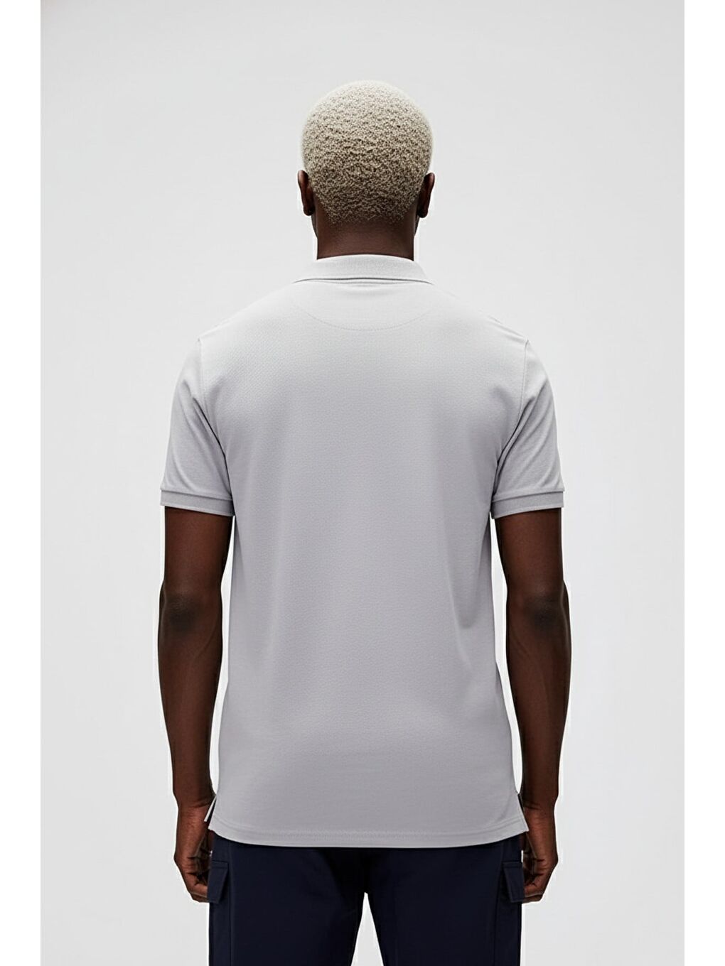 Gabriel Beyaz Duman Polo Yaka Erkek Tişört-2