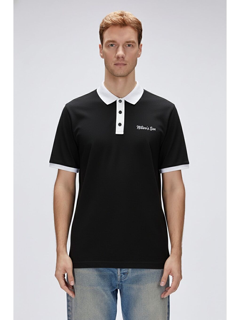 Awake Siyah Polo Yaka Erkek Tişört