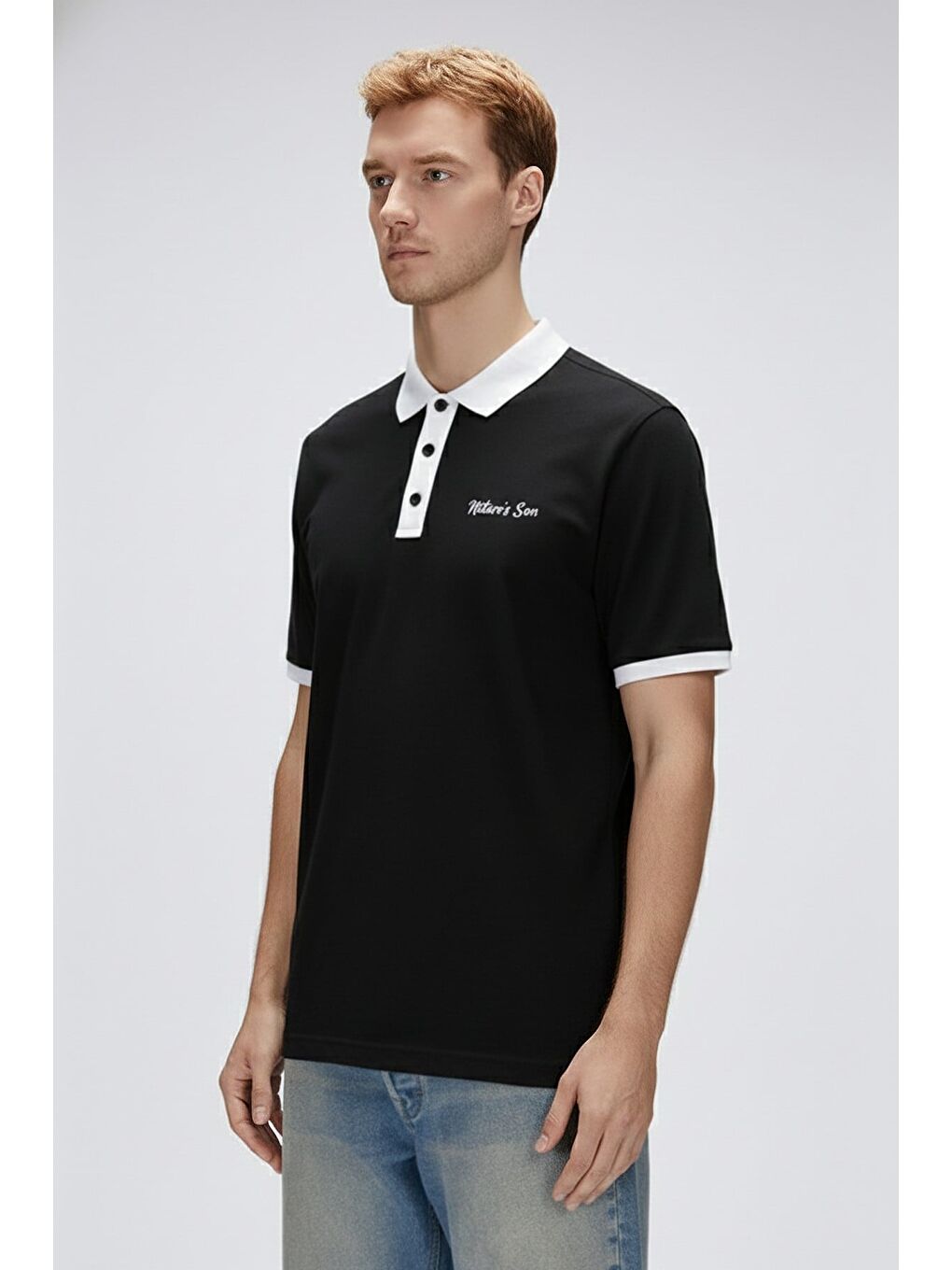 Awake Siyah Polo Yaka Erkek Tişört-1