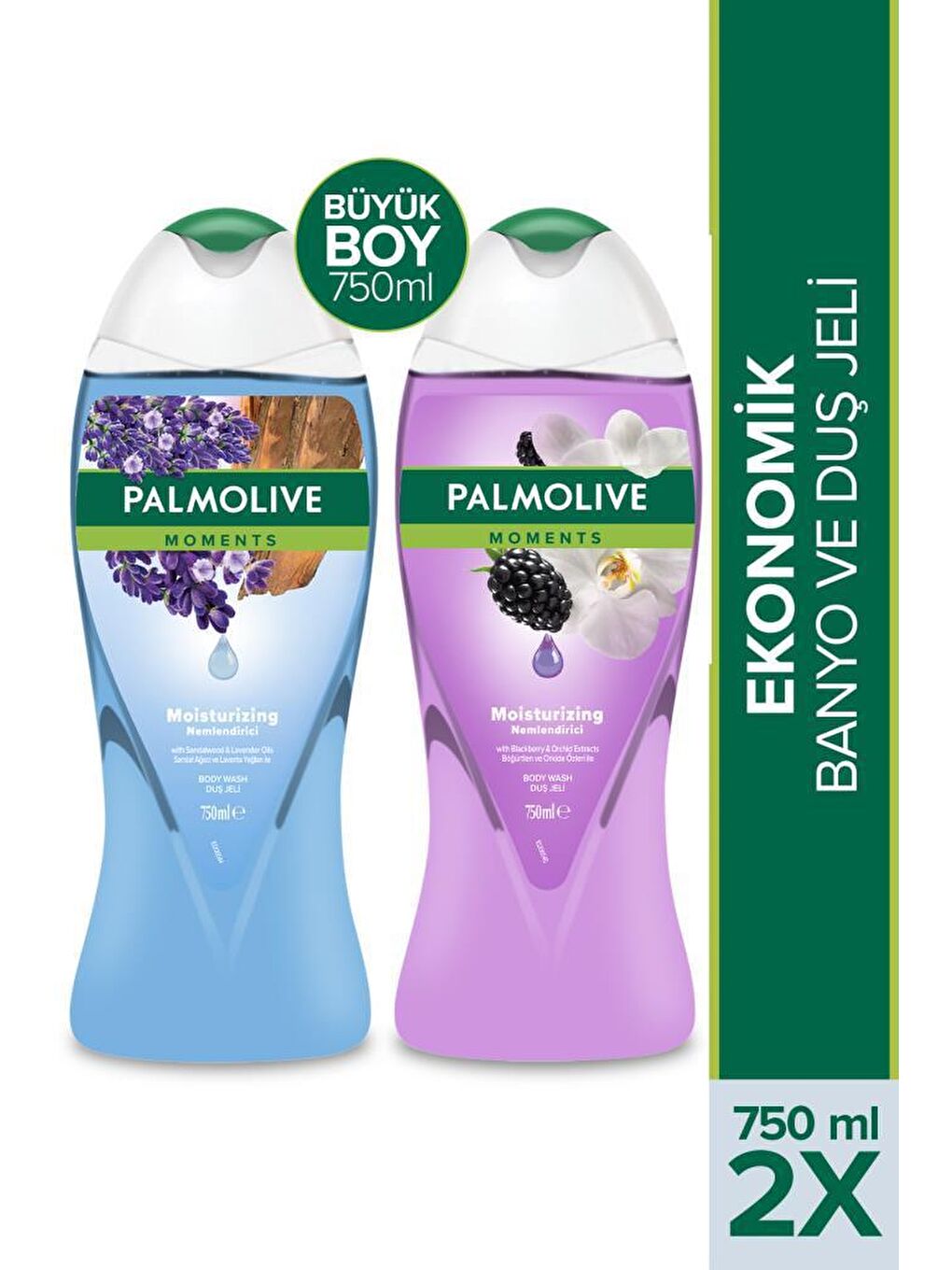 Palmolive Mavi-Pembe Moments Böğürtlen 750 ml, Moments Sandal Ağacı 750 ml