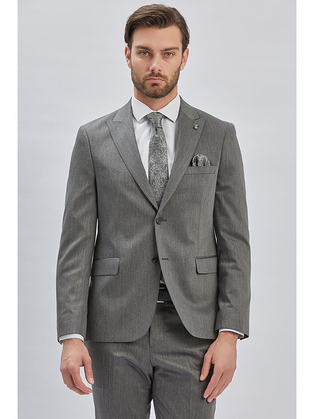 Antrasit Düz 6 Drop Slim Fit Classic Takım Elbise 1001240173-2