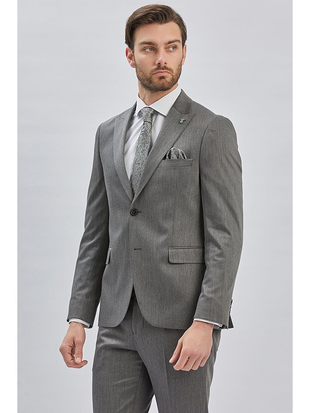 Antrasit Düz 6 Drop Slim Fit Classic Takım Elbise 1001240173-3