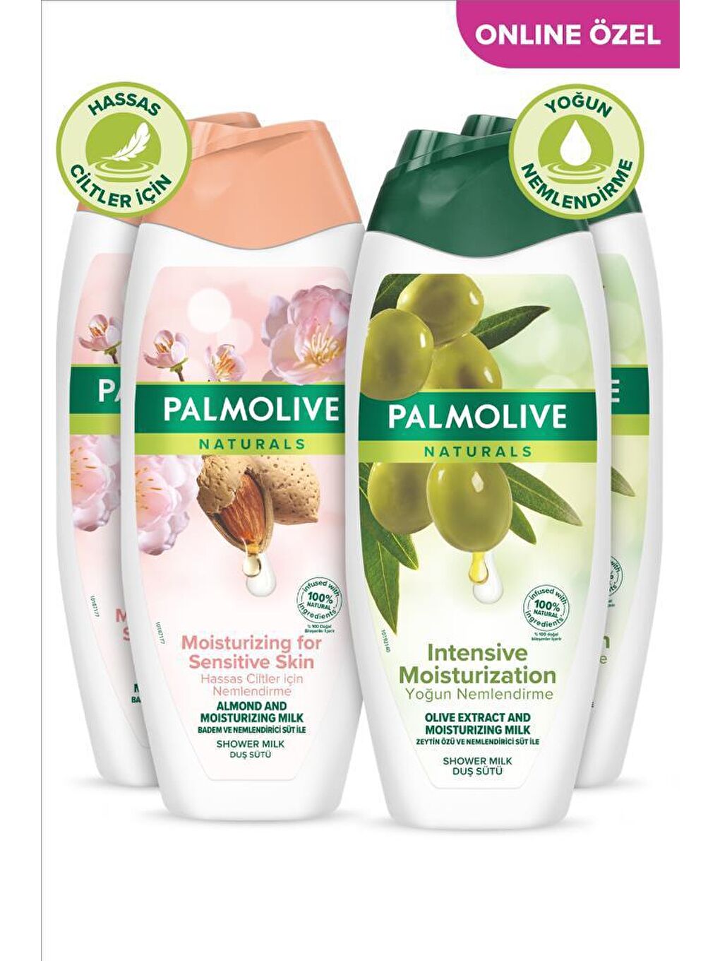 Palmolive Beyaz Naturals Hassas Ciltler İçin Badem ve Yoğun Nemlendirici Zeytin Özü Duş Jeli 500 ml x4Adet - 6