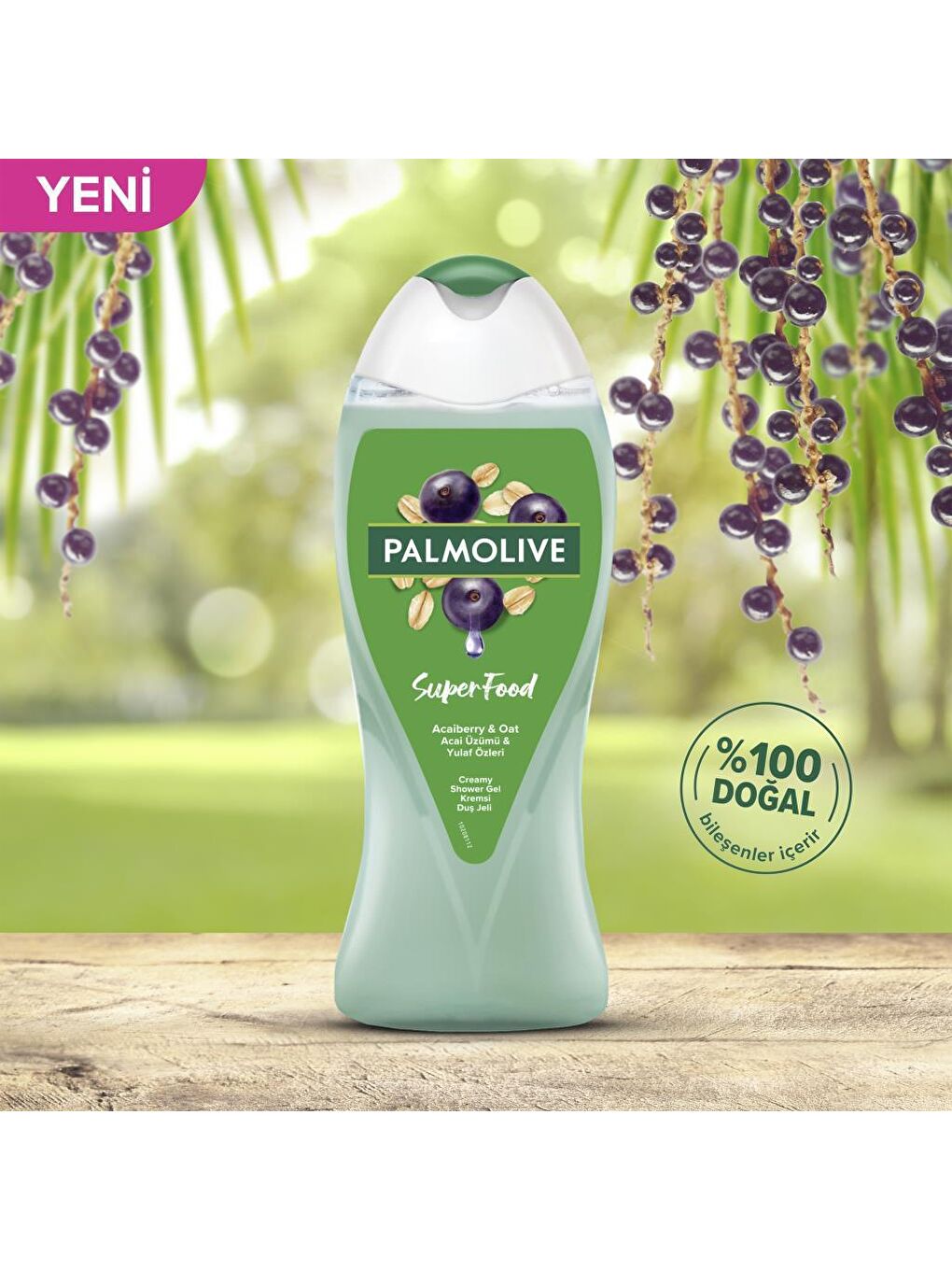 Palmolive Yeşil Duş Jeli Superfood Acai Üzümü & Yulaf 500 ml - 1