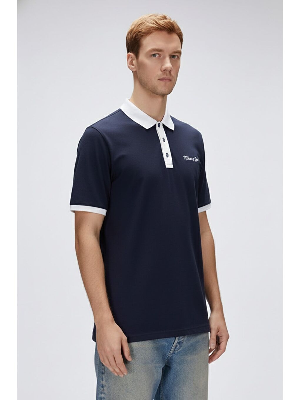 Awake Lacivert Polo Yaka Erkek Tişört-1