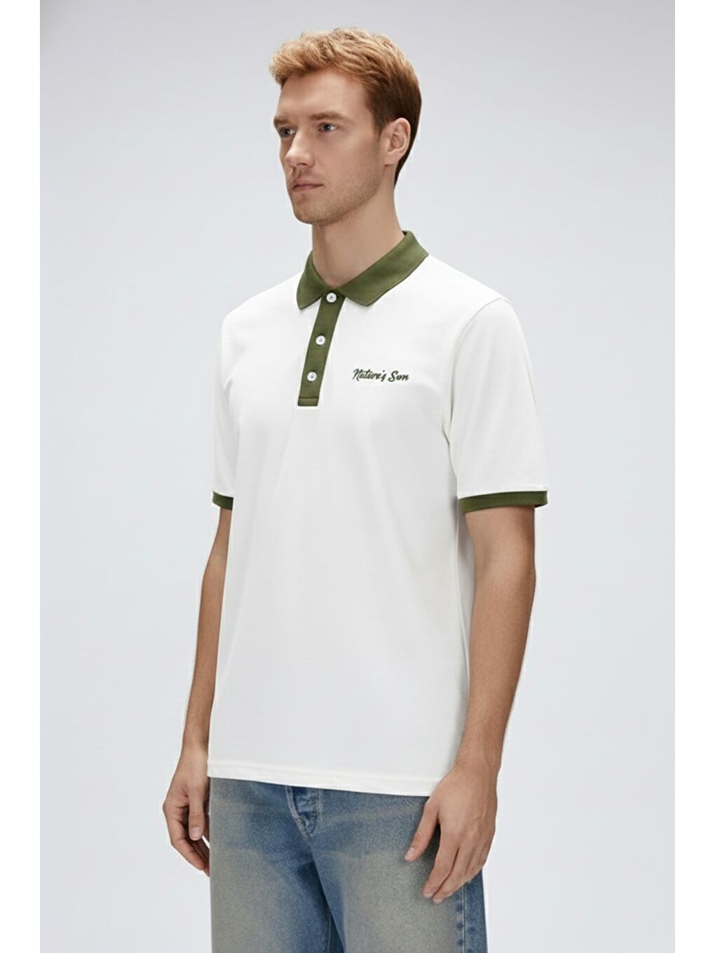 Awake Beyaz Polo Yaka Erkek Tişört-1