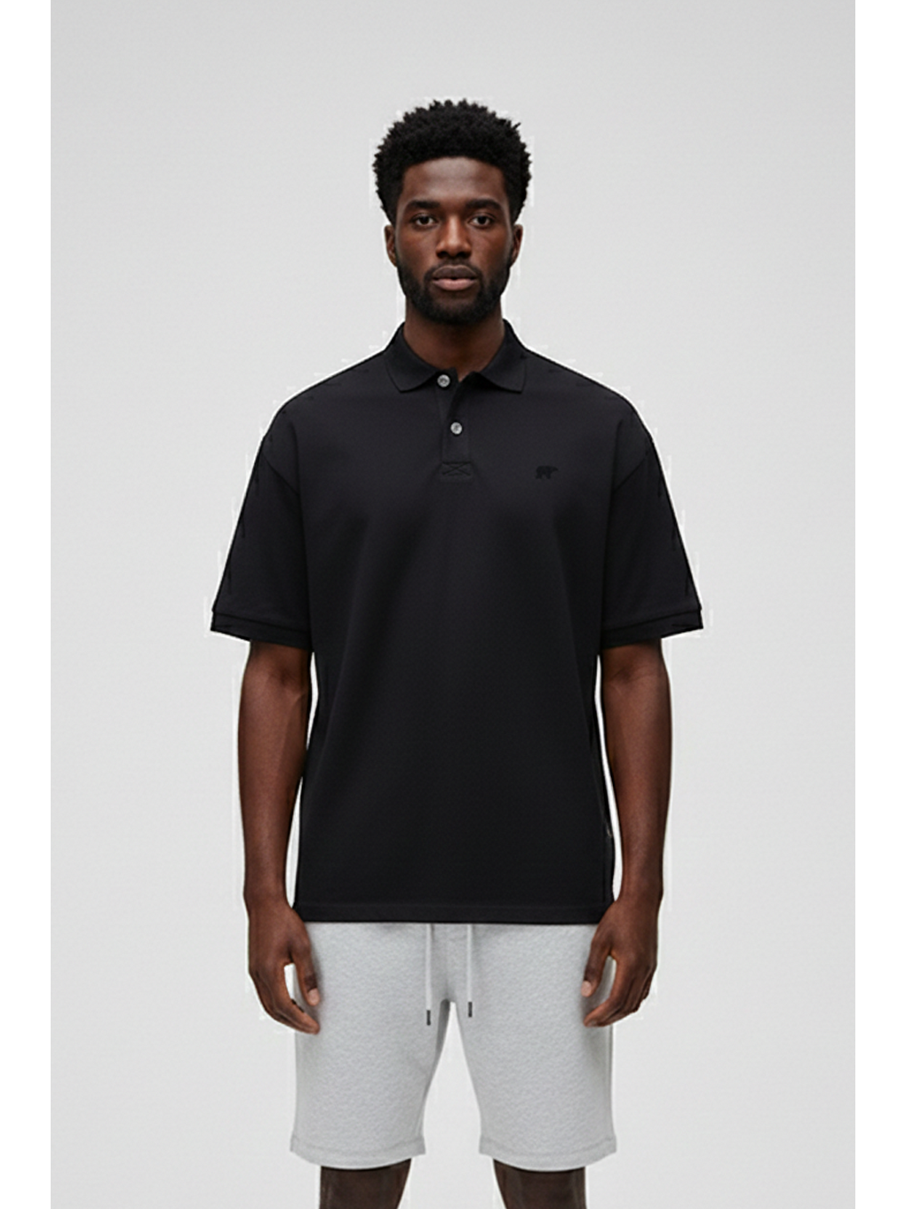 City Walker Siyah Polo Yaka Erkek Tişört