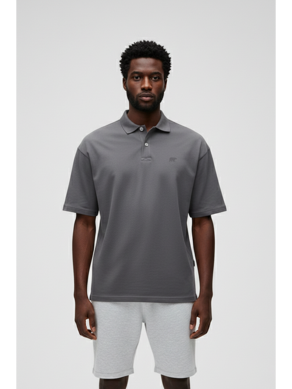 Antrasit City Walker Asfalt Polo Yaka Erkek Tişört