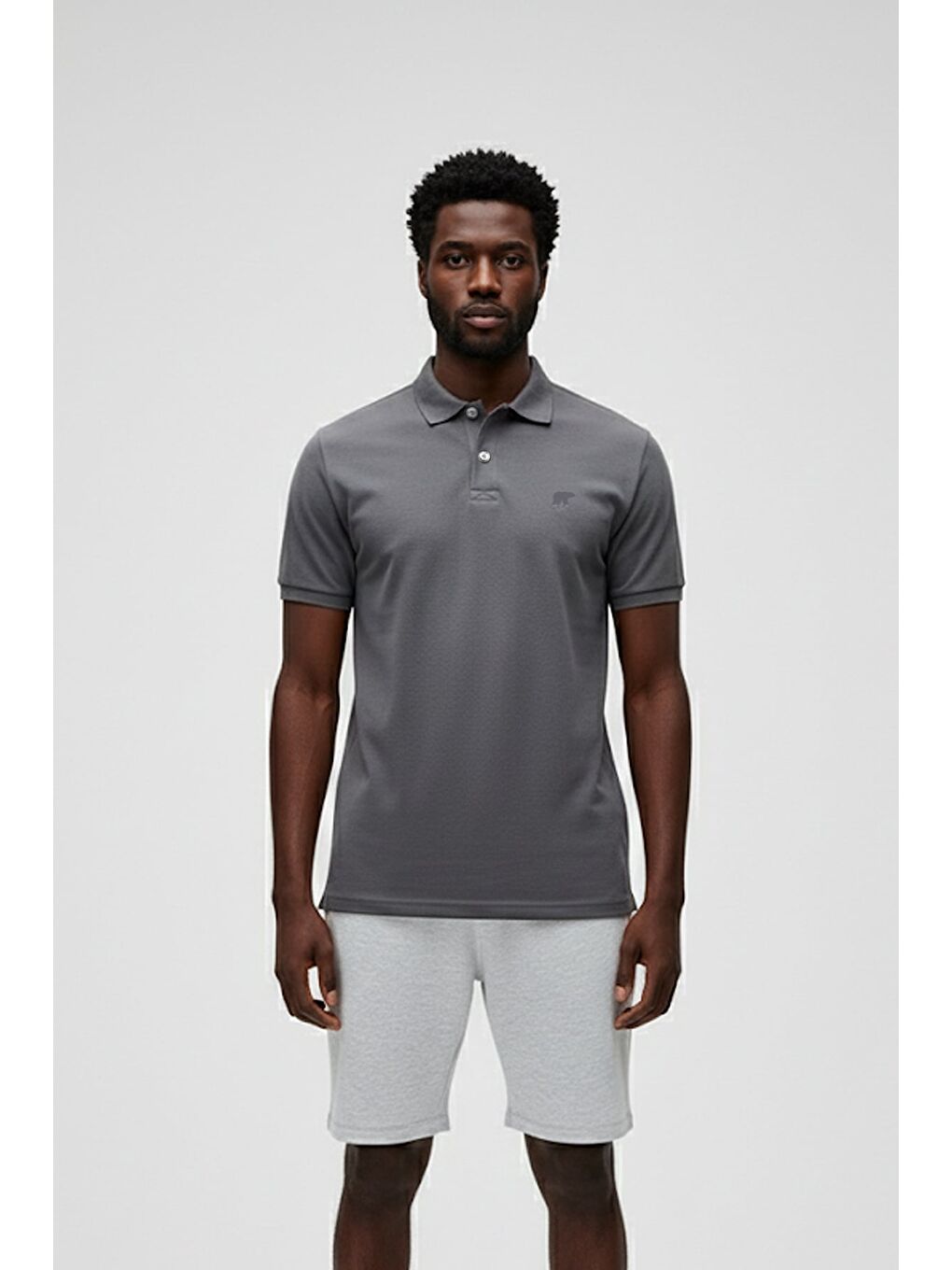 Antrasit City Walker Asfalt Polo Yaka Erkek Tişört-2