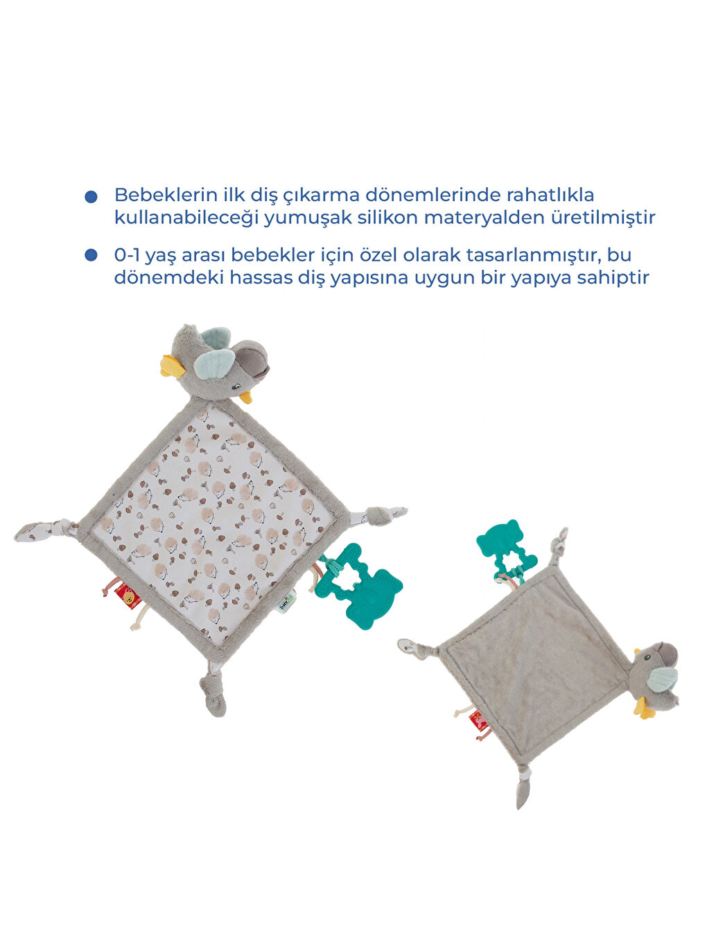 926 Birdy Diş Kaşıyıcılı + Silikon Emzik Hediyeli Uyku Arkadaşım Kahve-2