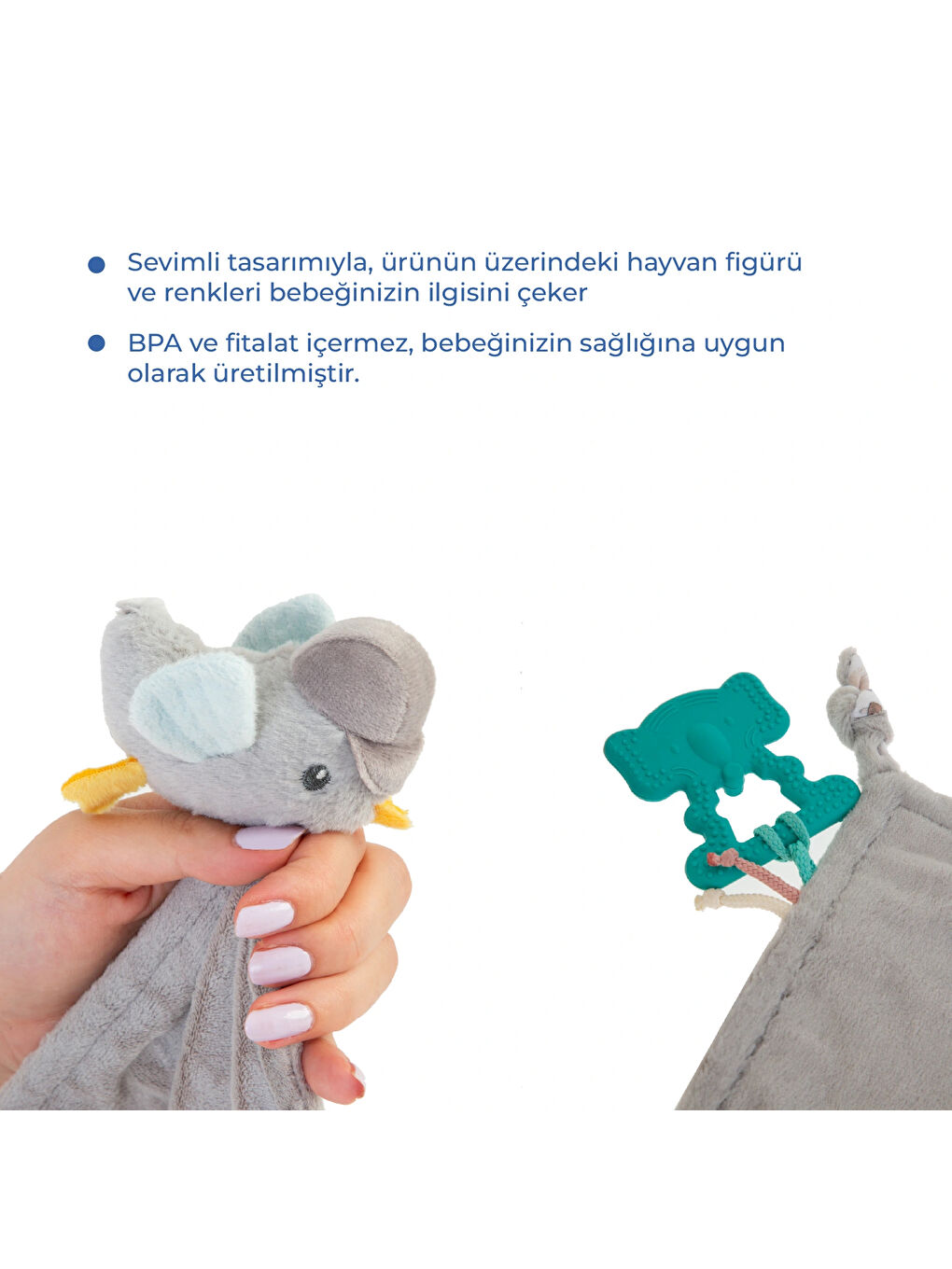 926 Birdy Diş Kaşıyıcılı + Silikon Emzik Hediyeli Uyku Arkadaşım Kahve-3
