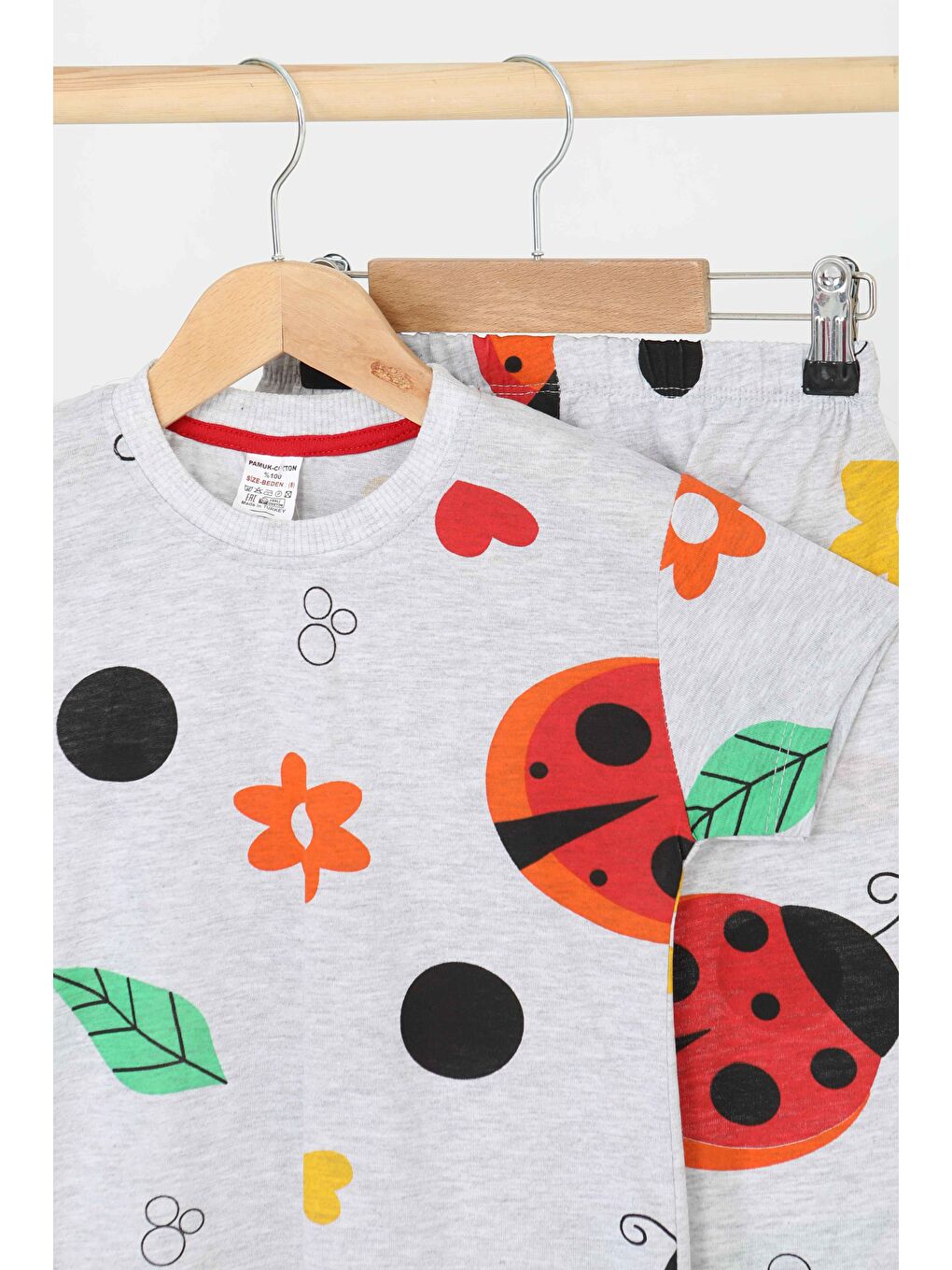 Erkek Çocuk Gri Desenli Şortlu Takım - 27166-1