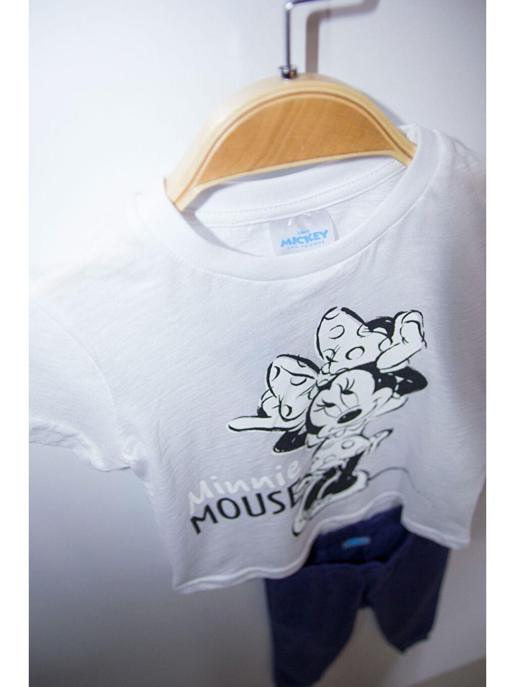 Beyaz Minnie Mouse Lisanslı Kız Çocuk 2'li Takım 21403-2