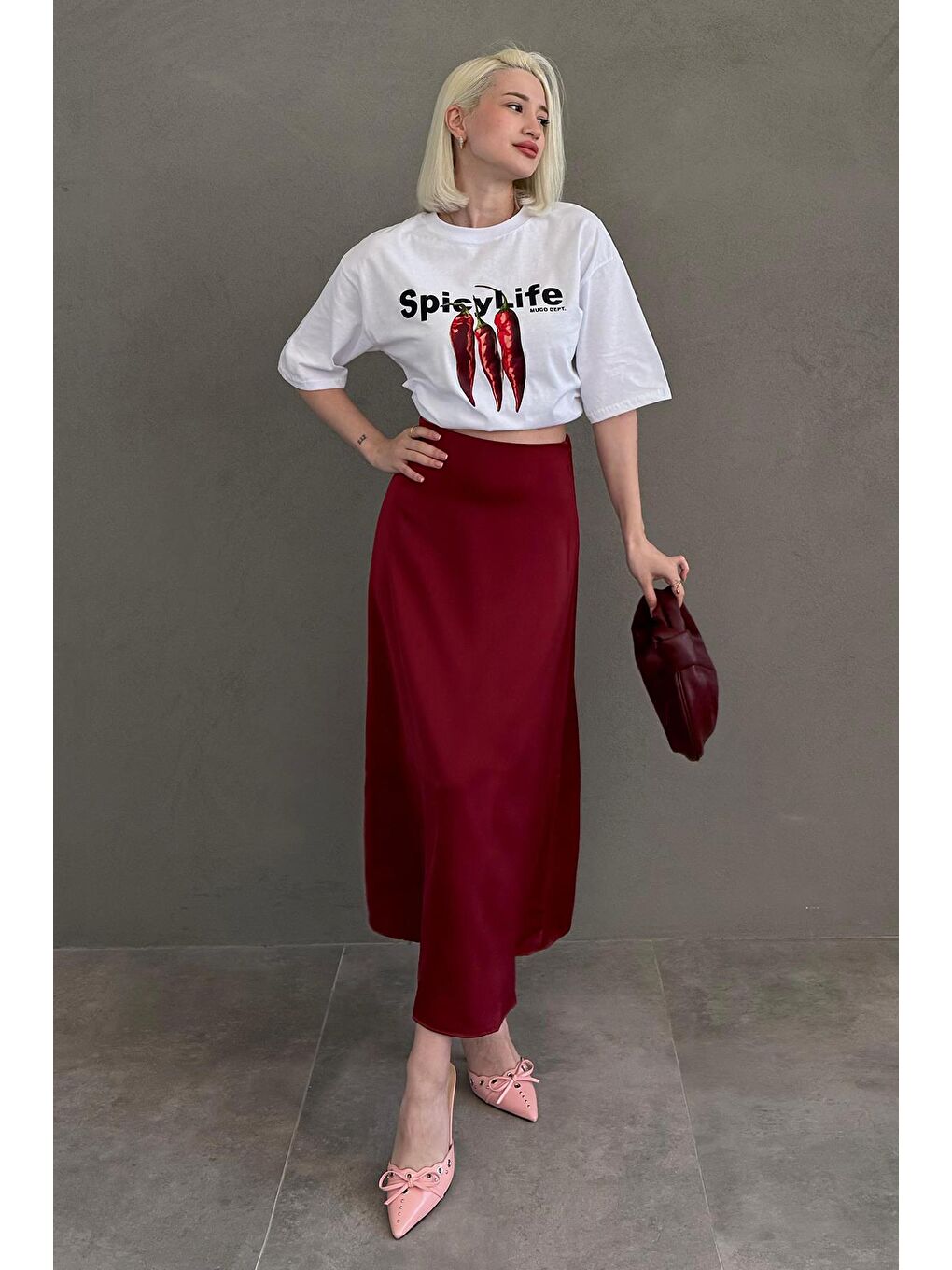 Beyaz %100 Pamuklu Baskılı Kadın Tişört Mg2452-6