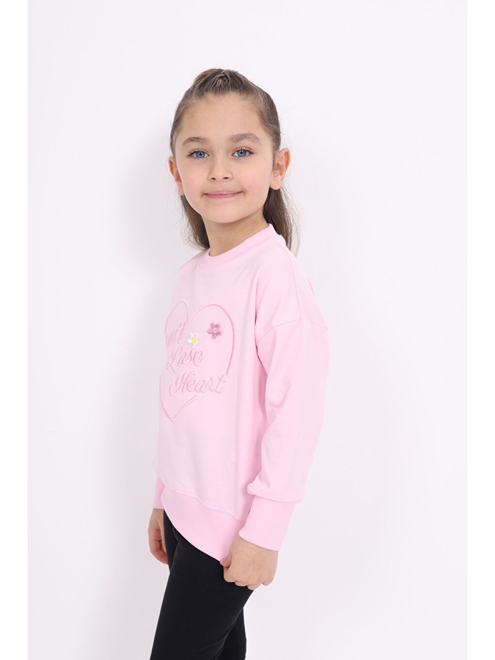 Toontoykids Pembe Kız Çocuk Nakışlı Sweatshirt