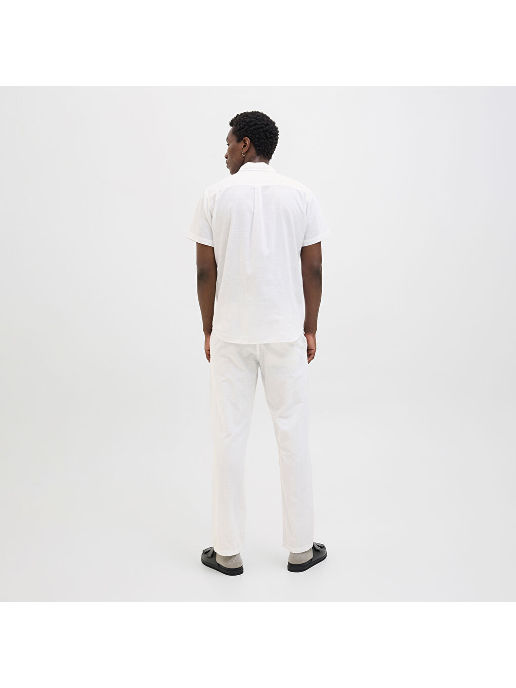 Kane Summer Linen Blend Jogger Erkek Beyaz Pantolon-2