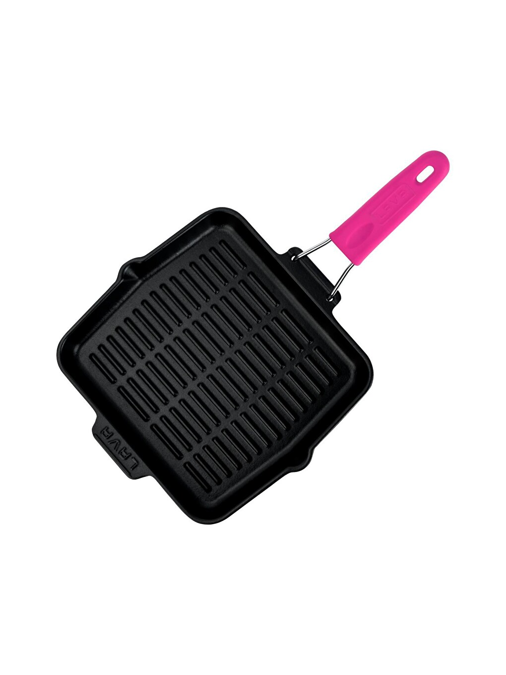 Pembe Kare Sığ Izgara Tavası Silikon Tel Saplı Ölçü 24x24cm.-2