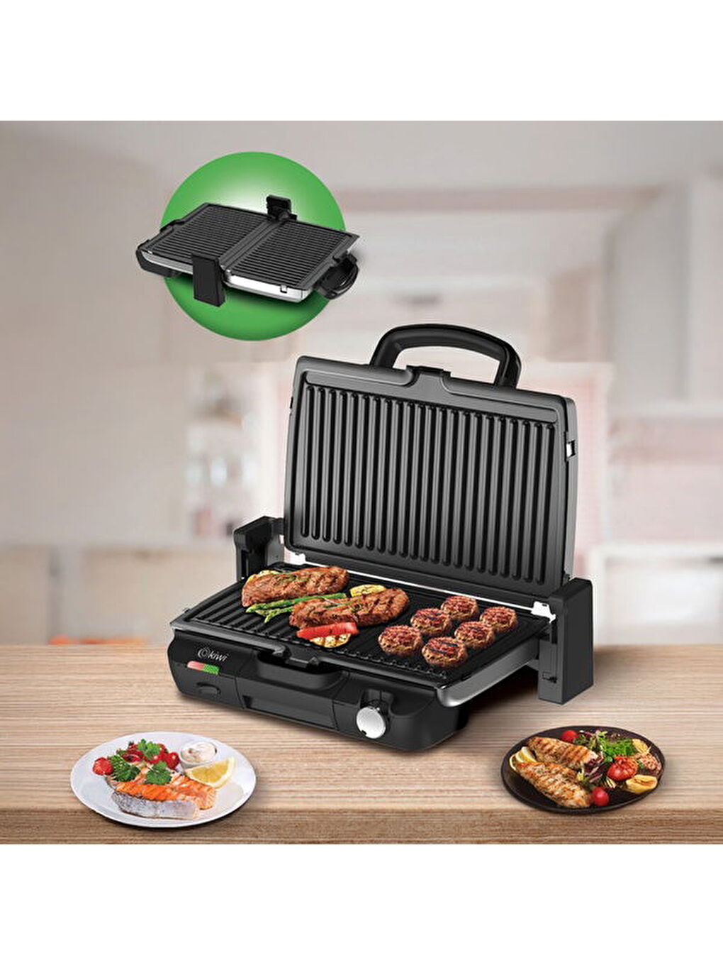 KSM-2453 Izgara ve Tost Makinesi - Siyah - 2000 Watt