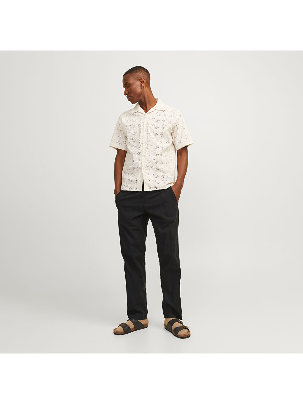 Kane Summer Linen Blend Jogger Erkek Siyah Pantolon-1