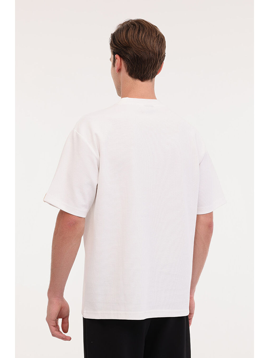 Bej ML NECK 11BS60 5FX Ekru Erkek Kısa Kol T-Shirt-1