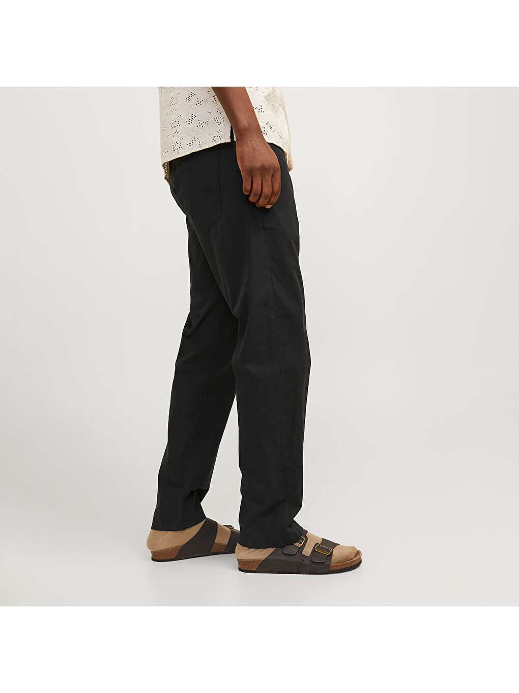 Kane Summer Linen Blend Jogger Erkek Siyah Pantolon-3