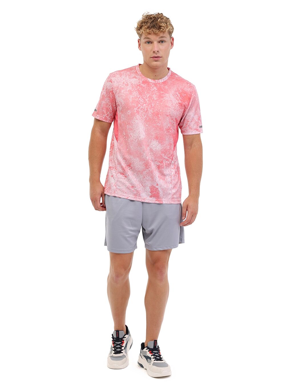 Pembe ML CORAL 11PRF103 5FX CORAL Erkek Kısa Kol T-Shirt-2