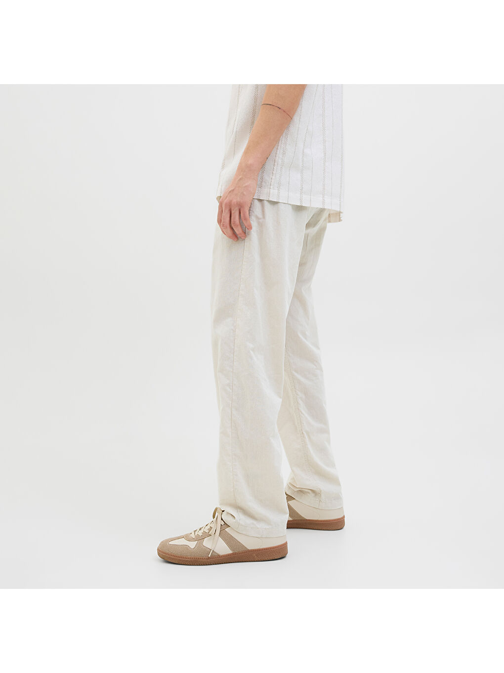 Kane Summer Linen Blend Jogger Erkek Bej Pantolon-3