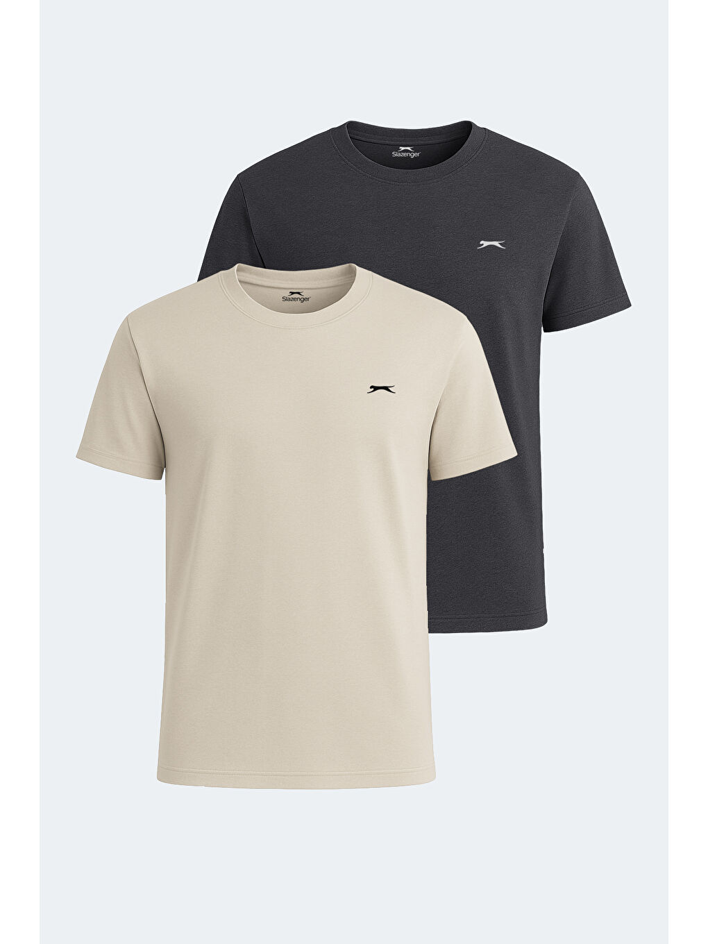 Karışık KRATER 2 li Set Erkek Bej - Koyu Gri Tişört