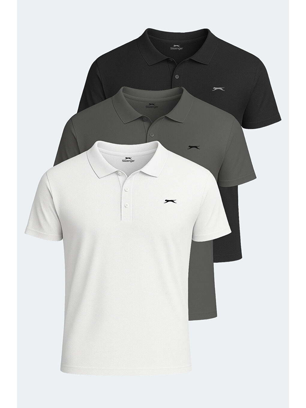 Karışık SLOAN 3 lü Set Erkek Beyaz - Siyah - Koyu Gri Tişört