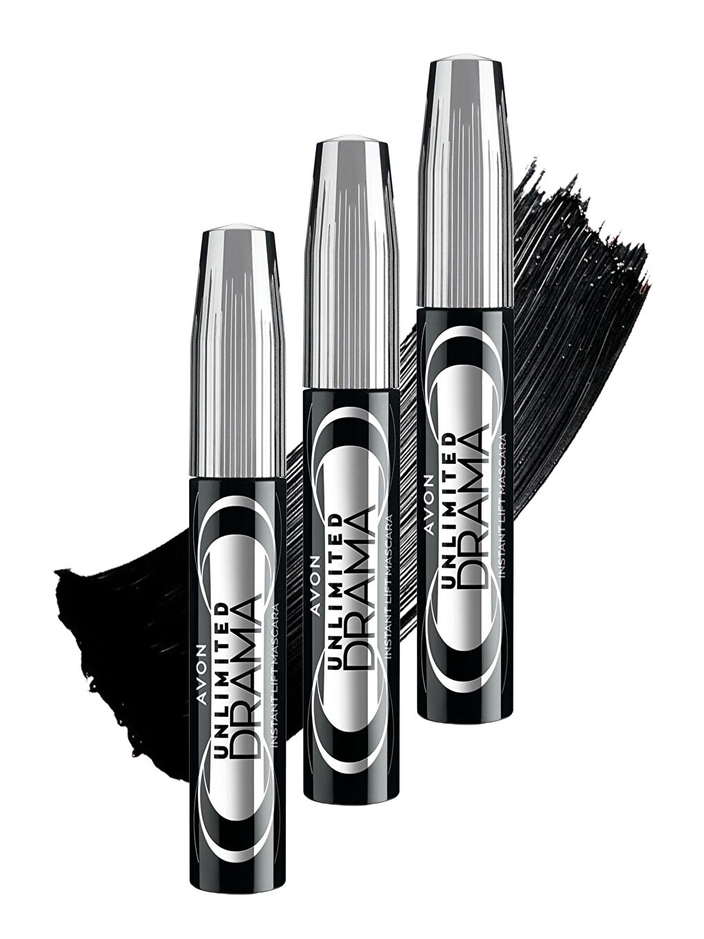 AVON Renksiz Unlimited Drama Instant Lift Maskara Blackest Black 10 Ml. Üçlü Set