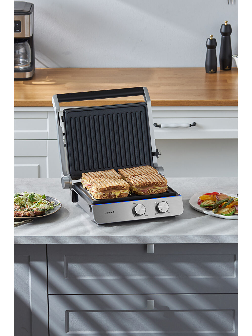 Grilliant 1344H Inox Gövdeli, Döküm Plakalı Tost ve Izgara Makinesi