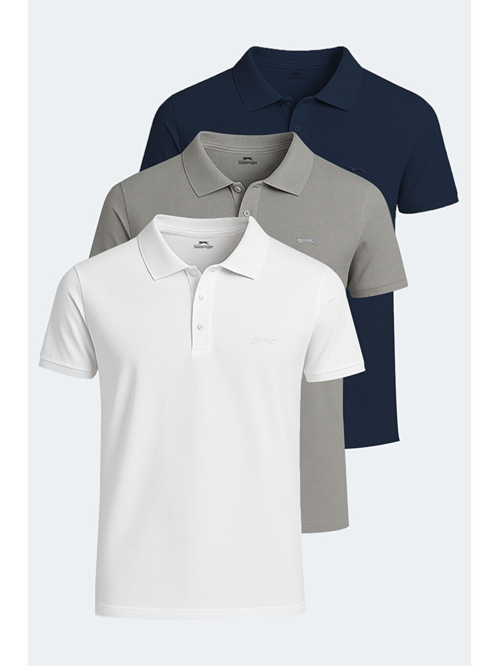 SOHO 3 lü Set Erkek %100 Pamuk Tişört Beyaz - Gri - Lacivert