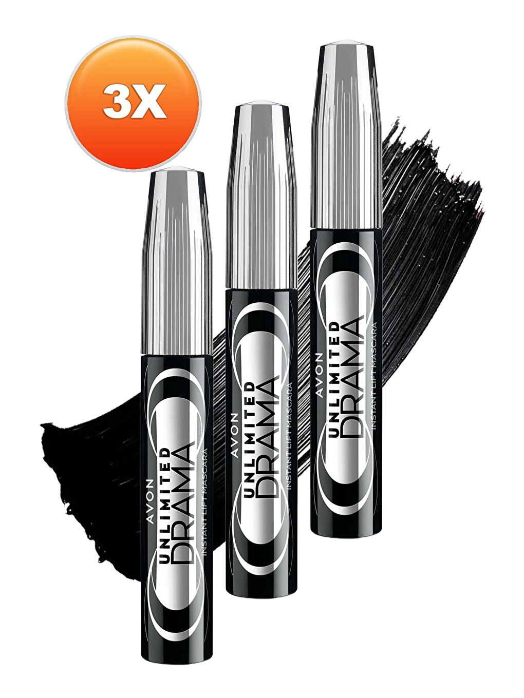 AVON Renksiz Unlimited Drama Instant Lift Maskara Blackest Black 10 Ml. Üçlü Set - 1