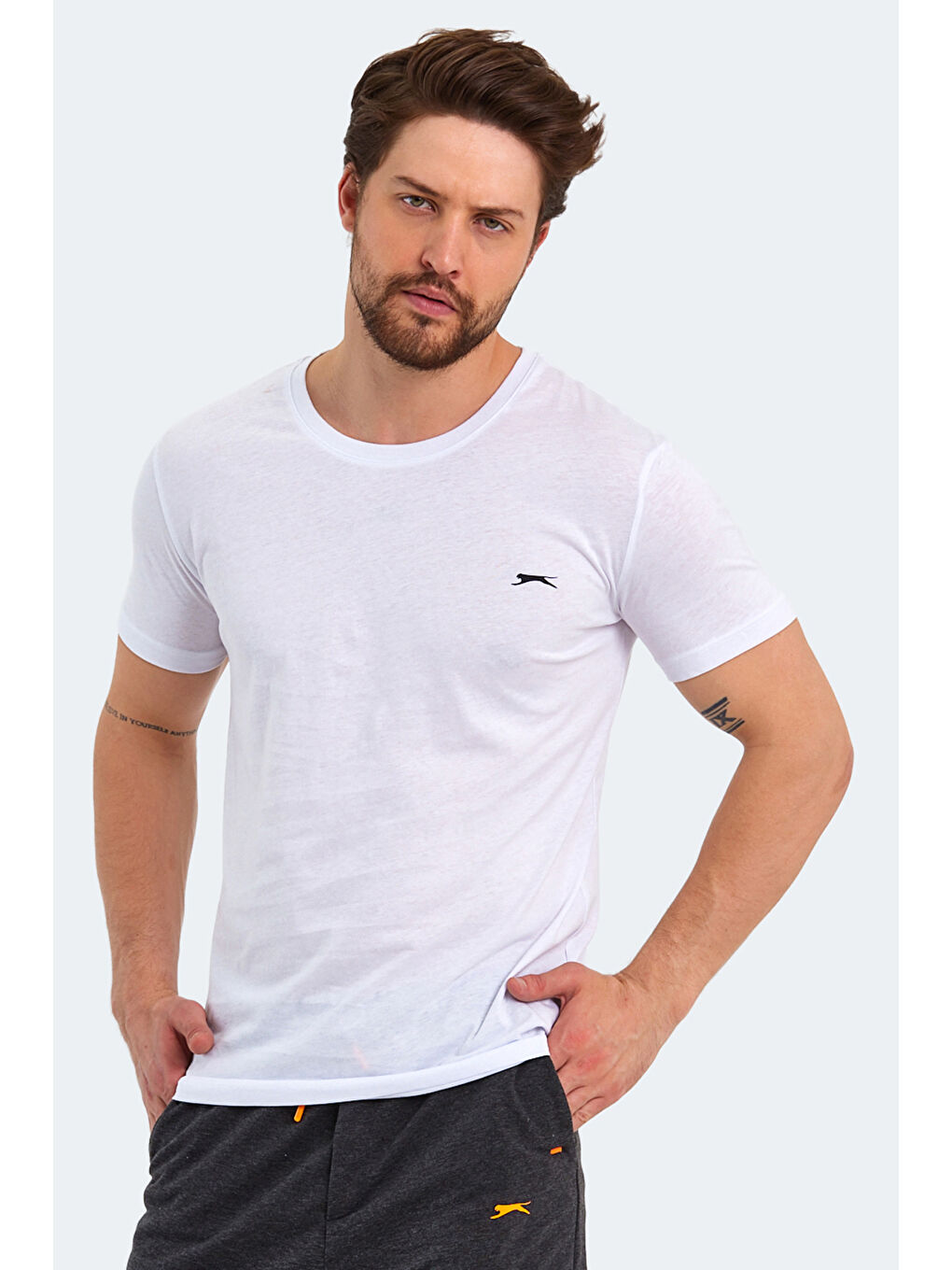 Karışık SANDER KTN 3 lü Set Erkek Beyaz - Lacivert - Haki %100 Pamuk Tişört-1