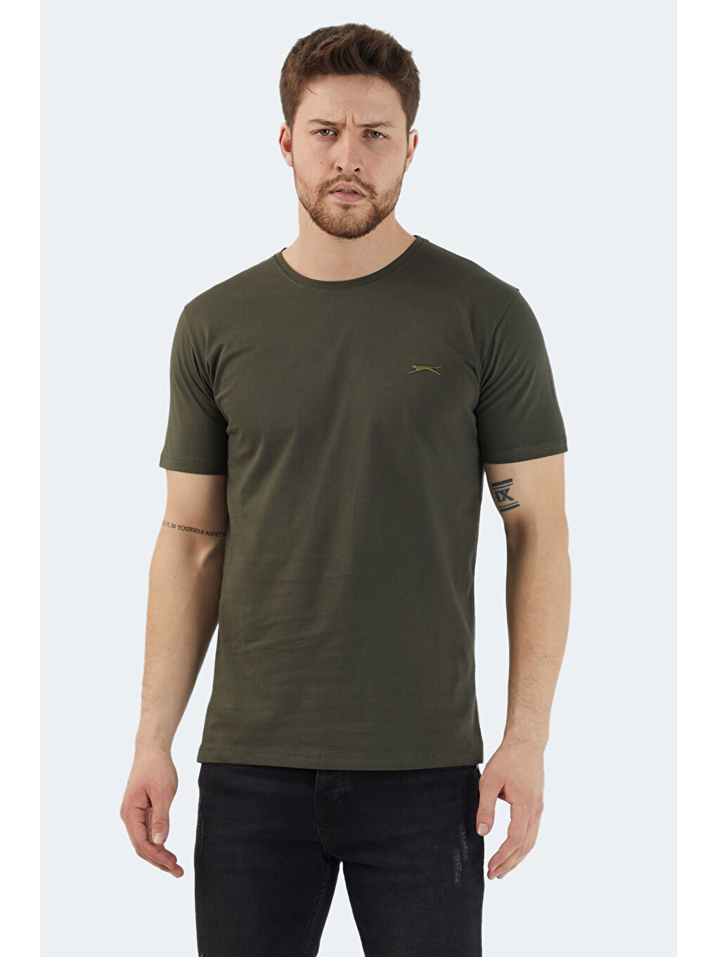 Karışık SANDER KTN 3 lü Set Erkek Beyaz - Lacivert - Haki %100 Pamuk Tişört-2