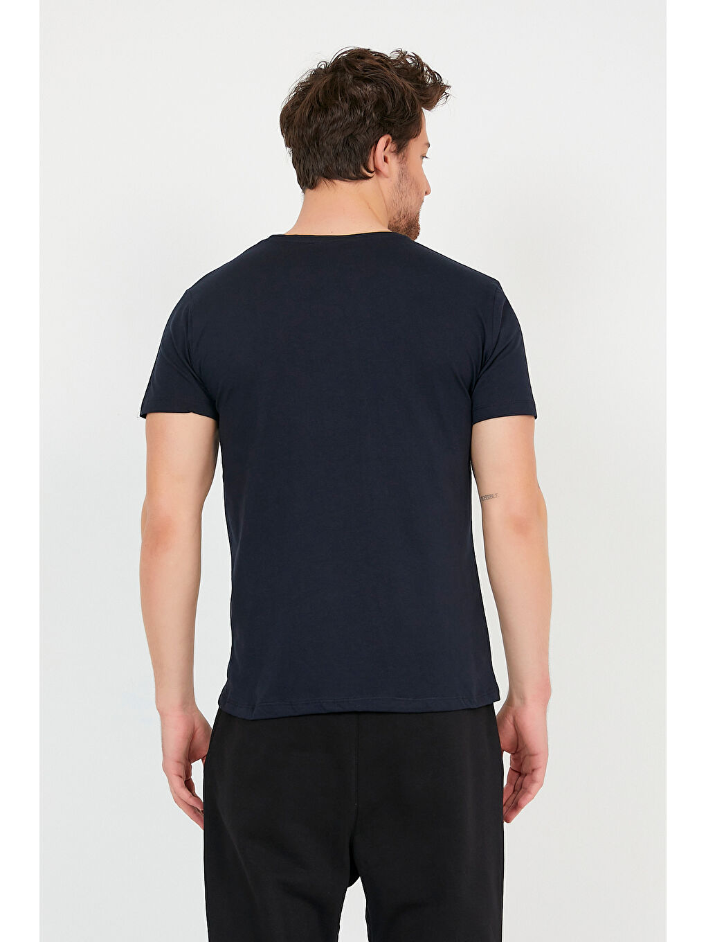 Karışık SANDER KTN 3 lü Set Erkek Beyaz - Lacivert - Haki %100 Pamuk Tişört-6